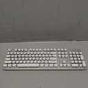 EWEADN TK950 Typewriter Keyboard Wireless Mechanical Keyboard, 104 Keys Aesthetic Typewriter Keyboards with White Backlit, Anti-Ghosting, Blue Switch Bluetooth/2.4GHz/Wired Keyboards-White