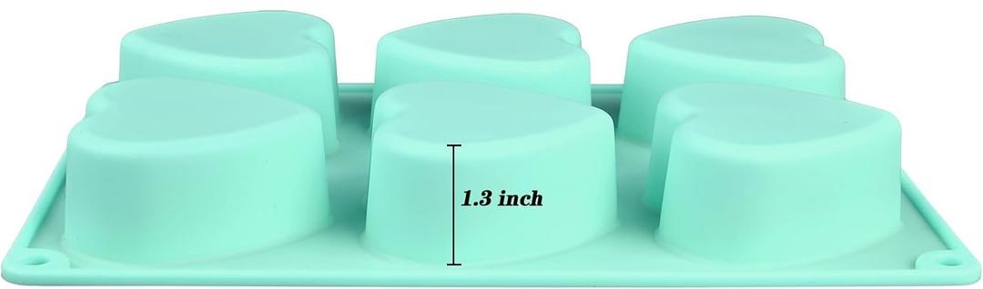 Actvty Heart Shaped Silicone Mold, 6 Holes Heart Molds for Chocolate,Muffins,Cake, Jelly Pudding, Handmade Soap, Bath Bombs Making Actvty Heart Shaped Silicone Mold, 6 Holes Heart Molds for Chocolate,Muffins,Cake, Jelly Pudding, Handmade Soap, Bath Bombs Making