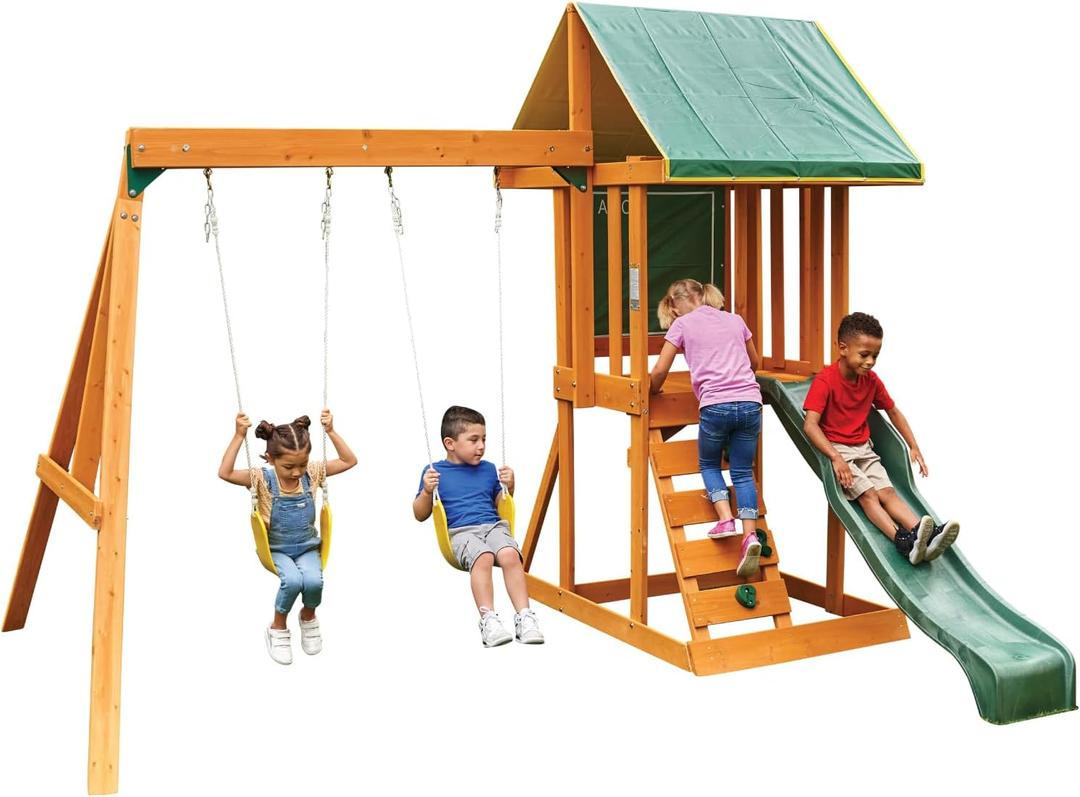 KidKraft Appleton Wooden Swing Set,