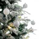 Valery Madelyn Christmas Tree Decorations Ornament Set, 50ct 2.36 Inches White and Silver Shatterproof Christmas Ball Ornaments Hanging Xmas Holiday Party Decor (Large)