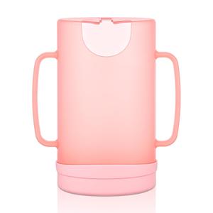 Pouch Holder No Squeeze, Baby Pouch Holder for Food Pouches and Drink Boxes, Juice Box Holders with Easy-Grip Handle, Allows Baby to Self-Feed and Avoid Messes(Pink)