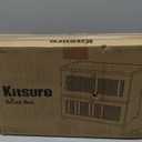 Kitsure Bread Box - Wooden Bread Box for Kitchen Countertop, Large Capacity Kitchen Countertop Organizer, Stylish Bread Storage with Window, Multi-functional Container, Black, 15.0"x13.0"x9.1" (2T)