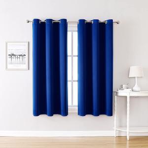ChrisDowa Grommet Blackout Curtains for Bedroom and Living Room - 2 Panels Set Thermal Insulated Room Darkening Curtains (Royal Blue, 38W x 45L)
