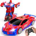 Spider Transform Remote Control Car Toys for Boys 4-7,2.4GHz RC Cars with Dual-Color Lights,Fast 360Rotation,One-Click Deformation,Toys for 3 4 5 6 7 8 9 10 11 12 Year Old Boys