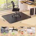 Office Chair Mat for Low Pile Carpet with Lip, 48" x 60" Clear Plastic Heavy Duty Floor Protector, Smooth Glide Desk Chair Mat for Rolling Chairs, Computer Chair Mat for Home Office, Gaming-Black
