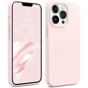 AOTESIER Magnetic for iPhone 13 Pro Phone Case, [Compatible with MagSafe][Military Shockproof Protection] Silicone Case with Soft Microfiber Lining, Camera & Screen Protection 6.1 inch, Chalk Pink