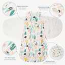 ZIGJOY Sleep Sack Swaddle 1.0 Tog Baby Wearable Blanket 100% Cotton Baby Swaddle Blanket for Newborns 6-12 Months Green&Tropical Rainforest