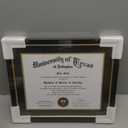 FramePro 11x14 Diploma Frame with Black over Gold Mat, 14x17 Certificate Frame, Real Wood with Gold Trim, Black Frame with Arcylic