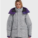 NOMADIKA Oversize Waterproof Ski Jacket Thick Snow Coats with Detachable Hood Winter Skiing Snowboard Jackets for Women Men, Size S, Blackwhite