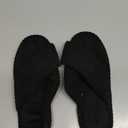 House Slippers for Women Open Toe Fuzzy Womens Slippers Indoor Outdoor Crossband with Corduroy Memory Foam Warm Gifts for Women Anti-Skid Size 11 12 Black