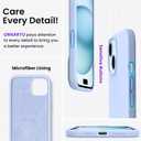 ORNARTO Compatible with iPhone 15 Case 6.1, Slim Liquid Silicone 3 Layers Full Covered Soft Gel Rubber Phone Case, Anti-Scratch Shockproof Protective Cover 6.1 Inch, Baby Blue