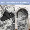 IOHOUZE Abstract Area Rug 4x6 Ft Washable Rugs for Entryway Indoor, Non Slip Small Living Room Rugs Printed Faux Wool Throw Rug, Floor Carpet for Kitchen Nursery Playroom, Black Grey