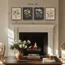 Framed Vintage Botanical Wall Art Bedroom, 4 Piece Rustic Farmhouse Floral Canvas Prints Artwork, Neutral Flower Butterfly Pictures for Modern Farmhouse Living Room Kitchen Bathroom Wall Decor, 11x14