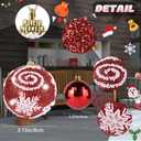 3.15" Large Christmas Ball Ornaments Glitter Shatterproof Ornaments for Christmas Tree Large Sequin Plastic Hanging Big Christmas Ball Ornaments, 6Pcs 80mm (Red)