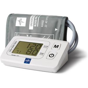 Medline Automatic Blood Pressure Monitor, Universal Upper Arm Cuff, Large Digital LCD Display, Talking Feature, Stores Up to 90 Readings, Batteries Included
