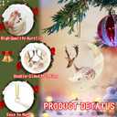 4 x Christmas Tree Decorations, Acrylic Christmas Tree Ornaments, Double-Printed Animal Hanging for Christmas Tree, Home Decor, Children's Gifts (Deer)