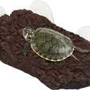 kathson Artificial Bark Turtle Basking Platform Resin Reptile Basking Platform with 3 Suction Cups Tortoise Resting Terrace Reptiles Dock Aquarium Decoration for Turtle, Gecko, Lizard (Style B)