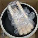 Mxfurhawa Storage Ottoman Linen Round Vanity Stool Tray Top Modern Foot Stool with Wood Legs Multifunctional Upholstered Foot Ottoman Rest for Living Room, Bathroom, Makeup (Beige)