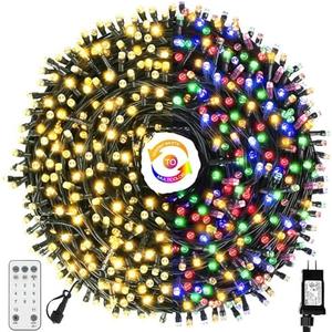 Chuya Christmas String Lights 500 Led Light Color Changing Warm White & Multicolor 11 Modes UL588 for Christmas Tree Lights Decoration Outdoor