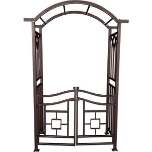 Oakland Living Bronze Aluminum Garden Arbor Arch with Gate