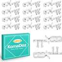 2 x 12 Pack 2-1/8 Inch Valance Clips for Blinds, Clear Plastic Blind Valance Replacement Clips for Wood or Faux Wood Window Blinds with Groove Back, Hidden Invisible Design Blind Cover Clips
