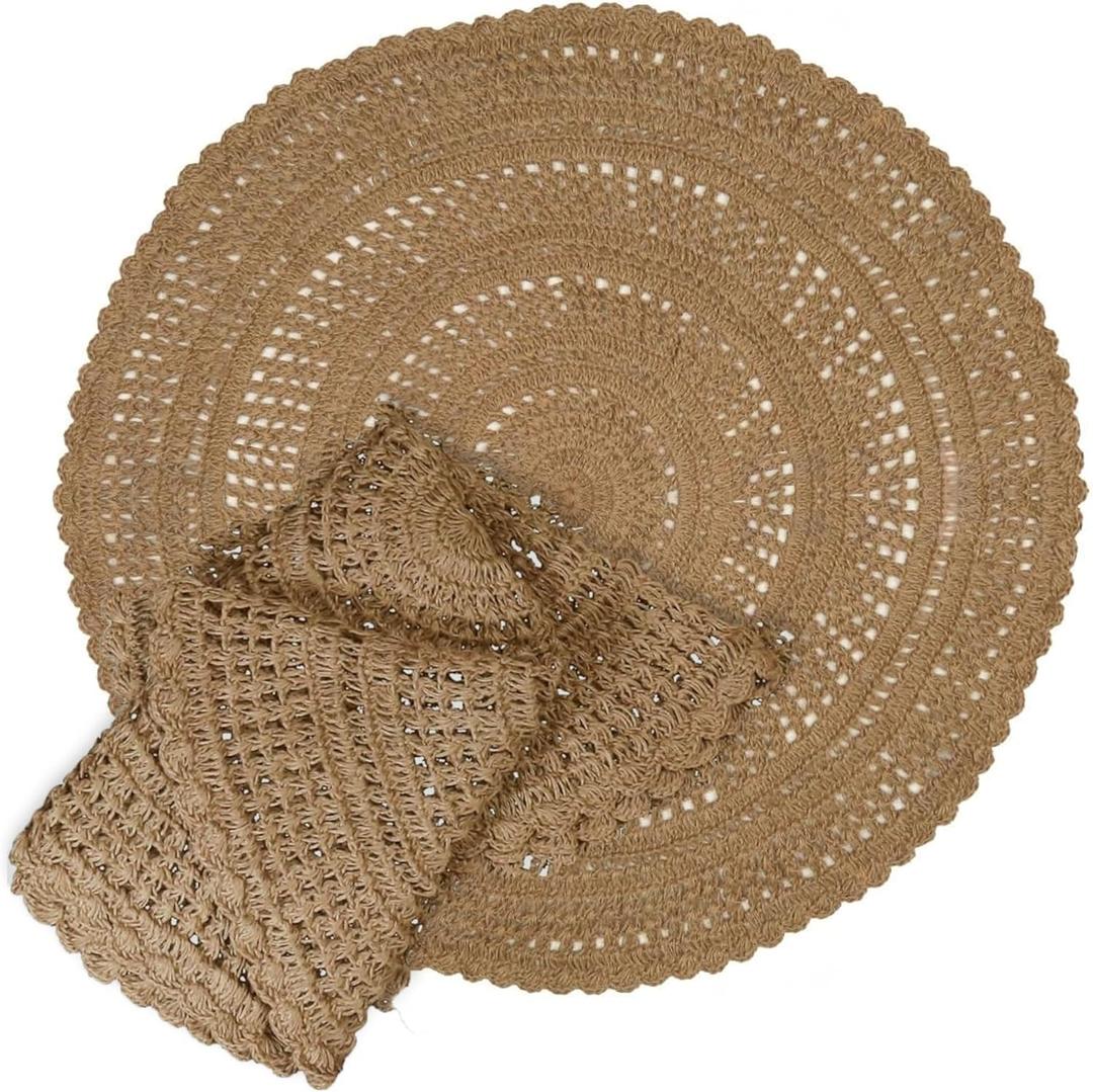 Braided Jute Rug - 4ft (48") Round, Area Rug for Living Room & Dining Room