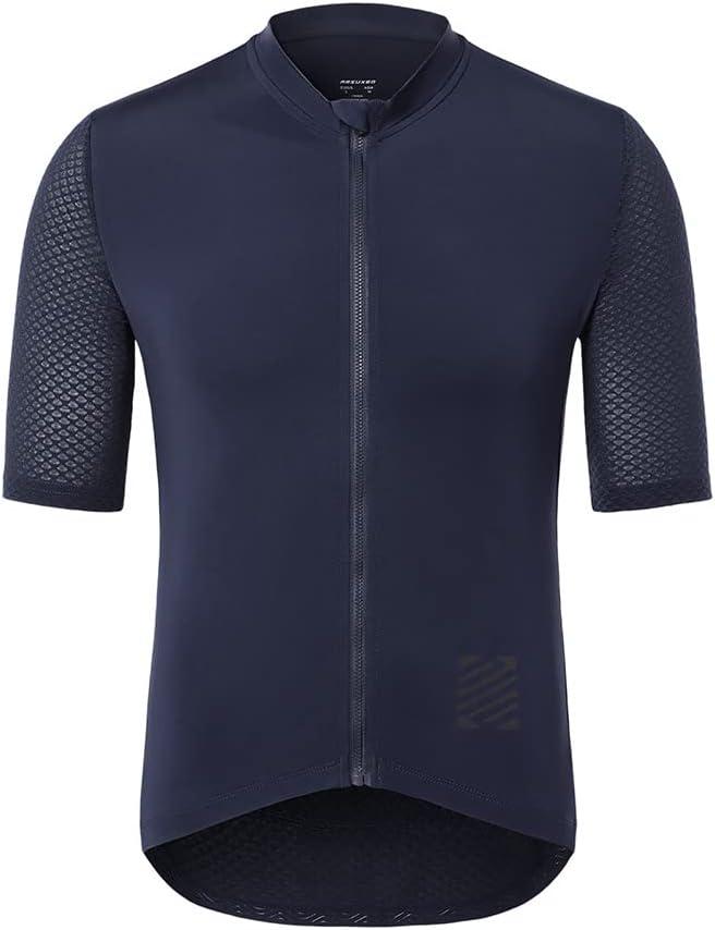 ARSUXEO Pro Cycling Jersey Men Short Sleeves Ultra-Light Road Bike Jersey Cycling Biking Bicycle Shirt (Blue, S)