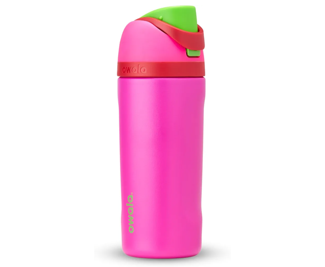 Owala Kids FreeSip Insulated Stainless Steel Water Bottle with Straw, BPA-Free Sports Water Bottle, Great for Travel, 16 oz, All the Berries