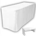 4 Less CO 5' Fitted Tablecloth Table Cover Trade Show Event Open Back Side - 3 Sided White