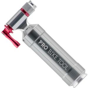 Pro Bike Tool CO2 Inflator with Cartridge Storage Canister Quick, Easy and Safe - for Presta and Schrader - Bicycle Tire Pump for Road and Mountain Bikes (matte black)