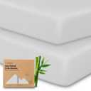 KeaBabies 2-Pack Baby Crib Sheets for Boys, Girls - 52x28 Viscose Derived from Bamboo Toddler Bed Sheets Neutral, Fitted Crib Mattress Cover for Standard Baby Bedding, Soft & Cozy (French Gray)