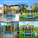 Indoor Trampoline for Kids Ages 1-8, 55" Small Outdoor Toddler Trampoline with Safety Enclosure Net, No-Gap Safe Design, Baby Round Jumping Mat, Recreational Trampolines Birthday Gifts for Boys Girls