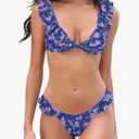SHEKINI Women's Bathing Suits Ruffles Flounce Bikini Sets Low Rise Two Piece Swimsuit M
