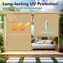 Artpuch Outdoor Roller Shade 7' W x 6' H, Sesame Exterior Cordless Patio Shades Roll Up Blinds with Spliced Pole Design, (2 Poles, One-Piece Fabric), 84"W x 72"H