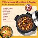 CARORI Electric Pressure Cooker 6 Quart Silver, Non-stick Pot, 9-in-1 Instant Pot, 12 Preset Functions with Touchscreen, Safe Steam Release, Stew, Slow Cook, Rice, Saut, Warmer
