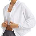 Altiland Women's UPF 50+ Sun Protection Cropped Jackets Zip Up Cooling Shirt Athletic Workout Running Hoodie, Size:8