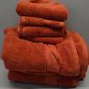 Marvione Bath Towels Set 6 Piece, 100% Turkish Cotton Highly Absorbent and Soft Towels for Bathroom 2 Bath Towels 2 Hand Towels 2 Washcloths, Burnt Orange