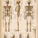 Palace Learning Vintage Skeletal System Anatomical Chart - Human Skeleton Anatomy Poster (LAMINATED, 18" x 24")