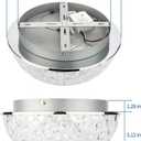 DAKASON LED Ceiling Light Fixture Flush Mount, Crystal Chandelier Modern Ceiling Light for Kitchen, Hallway, Living Room, Foyer, Closet, 12In 15W 1640LM, 3/4/5000K CCT Selectable, Dimmable