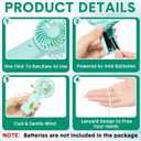 Rossesay 100 Pcs Mini Portable Fan Handheld Battery Operated Portable Small Personal Fans for Summer Travel Beach Indoor Outdoor Cooling Gift (Pink,Purple,Yellow,Green,Blue)
