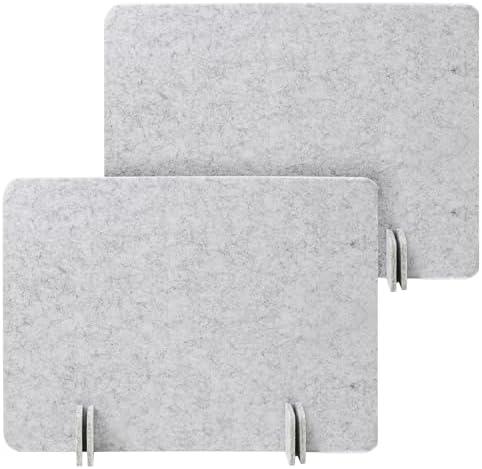 KEPYDRMTF Desk Privacy Panel Set, Desk Partition Cubicle Wall Freestanding Noise-Reduction Panels Room Divider, Soundproof Partition with Support Feet for Office or Home Use (Light Grey, 40 * 60 cm)