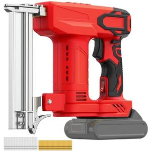 BROVR 18 Gauge Brad Nailer Cordless for DE WALT 20V Battery (No Battery), 2 in 1 Staple Gun/Nail Gun Battery Powered with 2000 Nails for Wood, Drive up to 1-1/4 in Nails & Crown 7/8 in Staples, Red