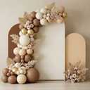 SmoothNovelty Set of 2 Wedding Arch Cover 4ft/5ft /6ft Spandex Fitted Wedding Arch Stand Covers 2 Sided Round Top Backdrop for Birthday Party Baby Shower Ceremony Banquet(Beige, Brown, White)