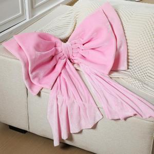 Weysat Large Pink Bow Decoration Soft Velvet 35x31 Inch Big Coquette Bow for Party Room Wall Decor, Giant Velvet Tie Hanging Birthday Party Gift Wedding Sofa Bedroom Living Room