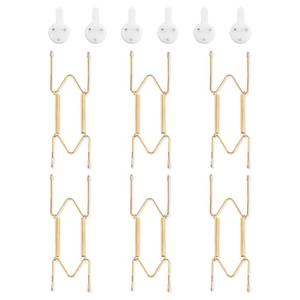 Bilillo 6 Pack Plate Hangers for Wall - Suitable for 6-8 Inch Art, Stainless Steel Invisible Heavy Duty Wire Holder With Wall Hooks for Displaying Platters, Dishes