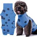 Recovery Suit for Dogs, Professional Soft Breathable Dog Surgery Suit Post Spay, Neuter, Abdominal Surgical Suit Prevent Licking Wounds, Dog Recovery Suit Male Female Can Pee (Blue, Small)