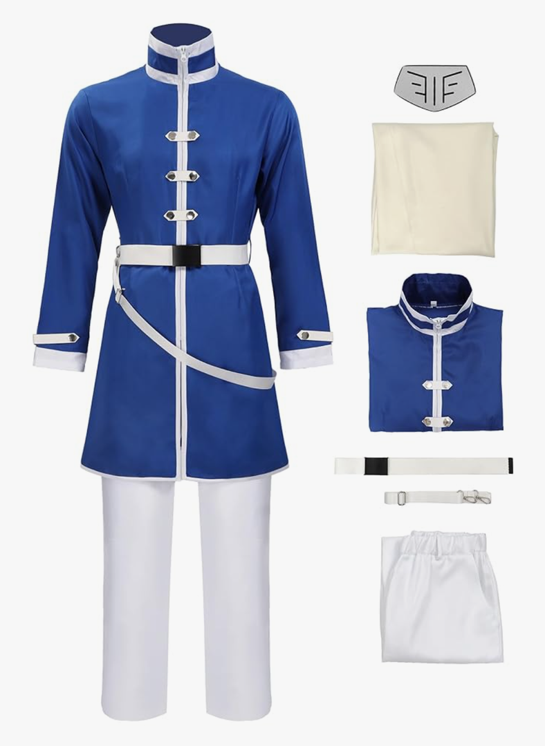 DAZCOS Anime Mens Cosplay Costume Outfits with Cloak and Belt for Halloween 2XL DAZCOS Anime Mens Cosplay Costume Outfits with Cloak and Belt for Halloween 2XL