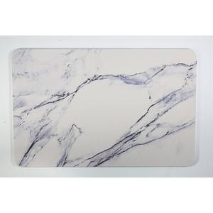 DRINKPOD Stone Bath Mat Diatomaceous Earth Shower Mat Non-Slip Super Absorbent Bathroom Floor Mat Quick Drying Natural 23x15 (White & Blue Marble)