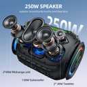 ZEALOT Loud Portable Bluetooth Speaker, 300W Max Wireless with LED Light, Dual Pairing, XBass, Bluetooth 5.3, 48000mAh, Outdoor Waterproof Speaker for Camping, Beach and Party