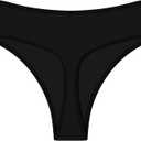 Womens High Waisted Thong Bikini Bottoms Swimsuit Bottoms High Cut Rave Bottoms (Medium, Black)
